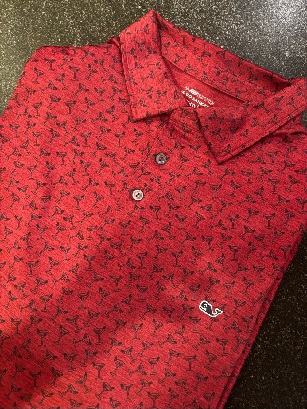 Vineyard Vines Sankaty Polo with Martini Glass Print